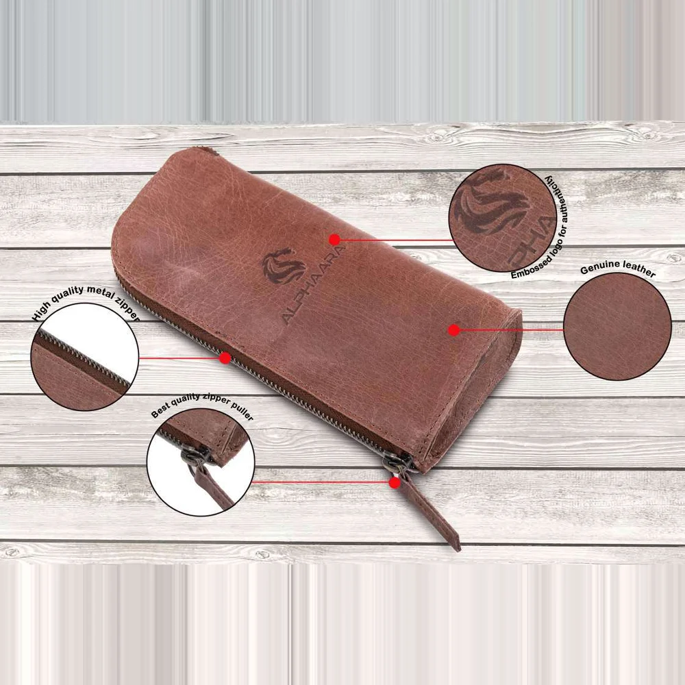 Flat Pen Pouch – genuine leather, wholesale from Charlie International India