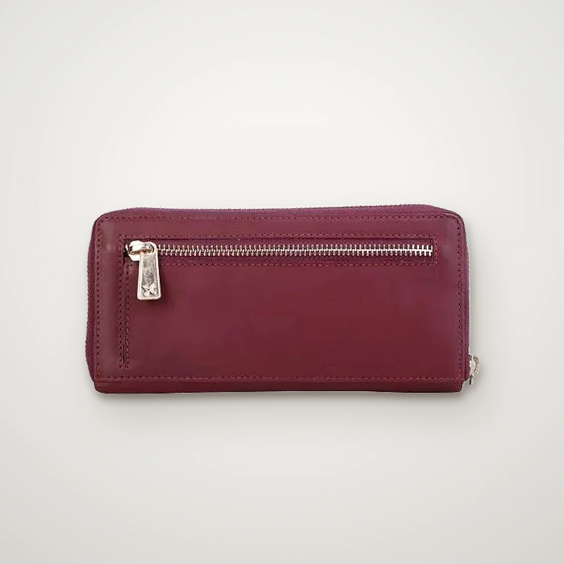 Zip-Around Long Wallet – Burgundy – genuine leather, wholesale from Charlie International India